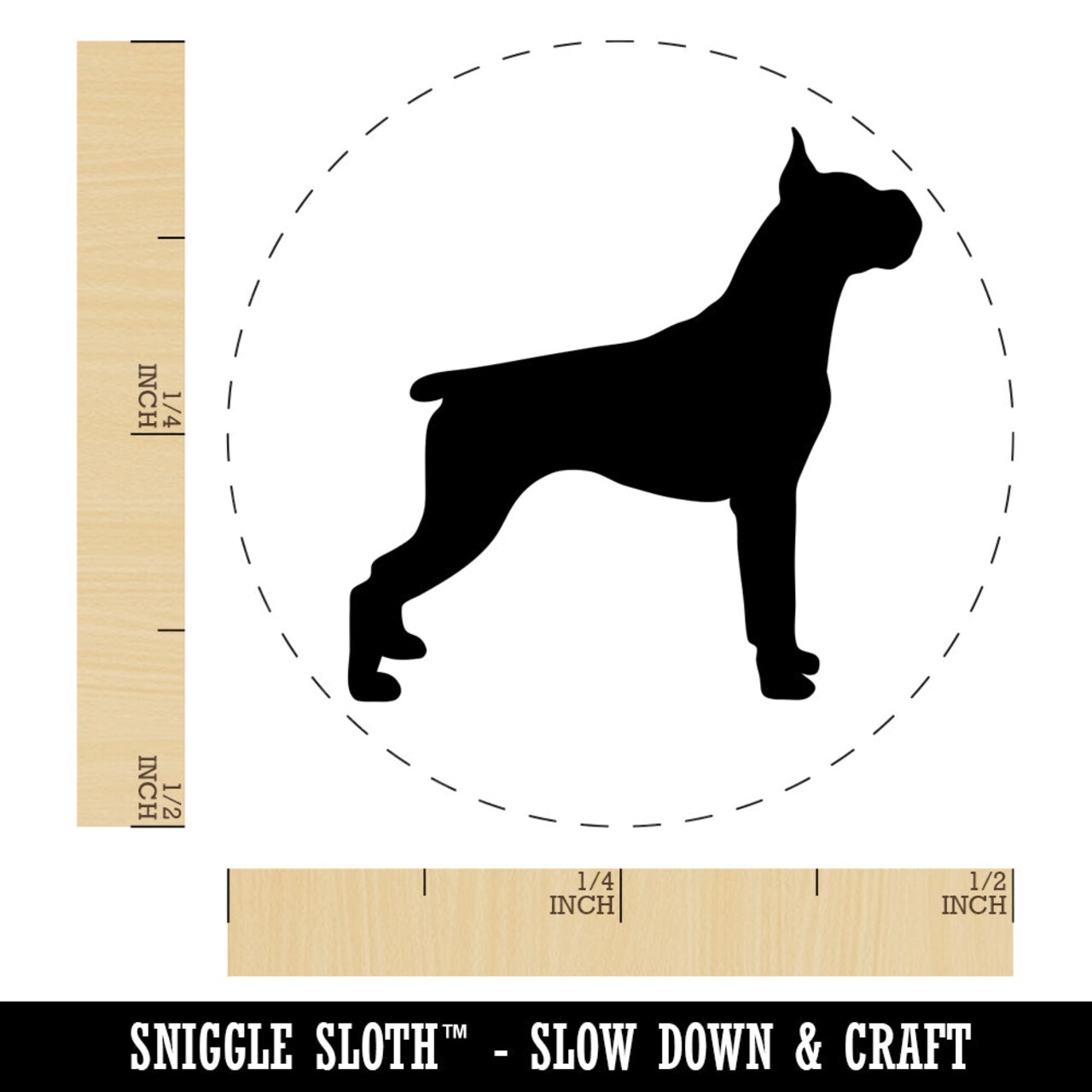 Boxer Dog Solid Self-Inking Rubber Stamp for Stamping Crafting Planners